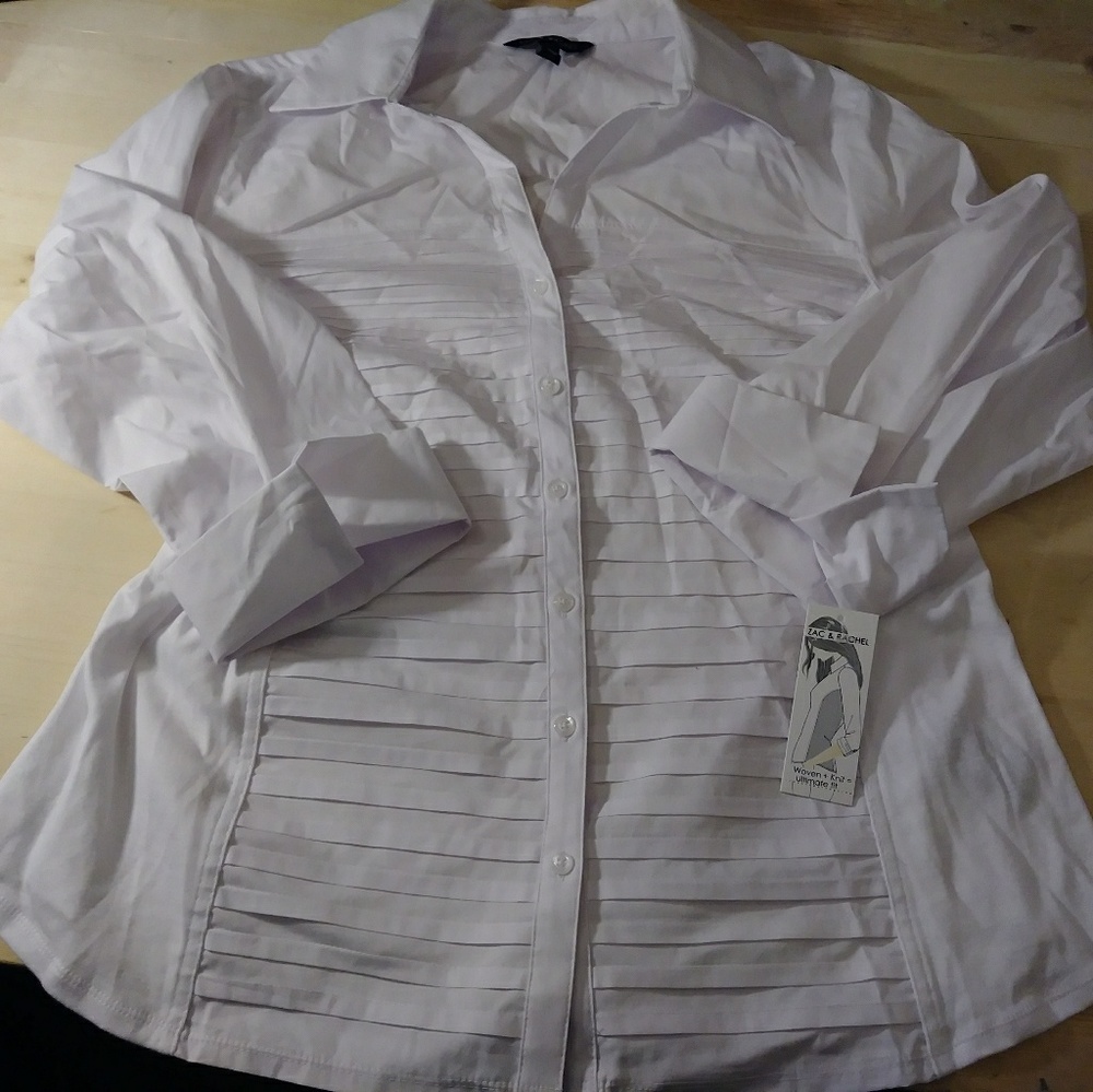 Pleated frount blouse 3/4 sleeve